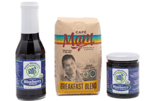 Load image into Gallery viewer, Coffee, blueberry syrup and jam