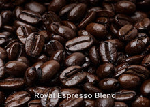 Load image into Gallery viewer, Organic, fair trade coffee, Royal Espresso Blend. Order online!