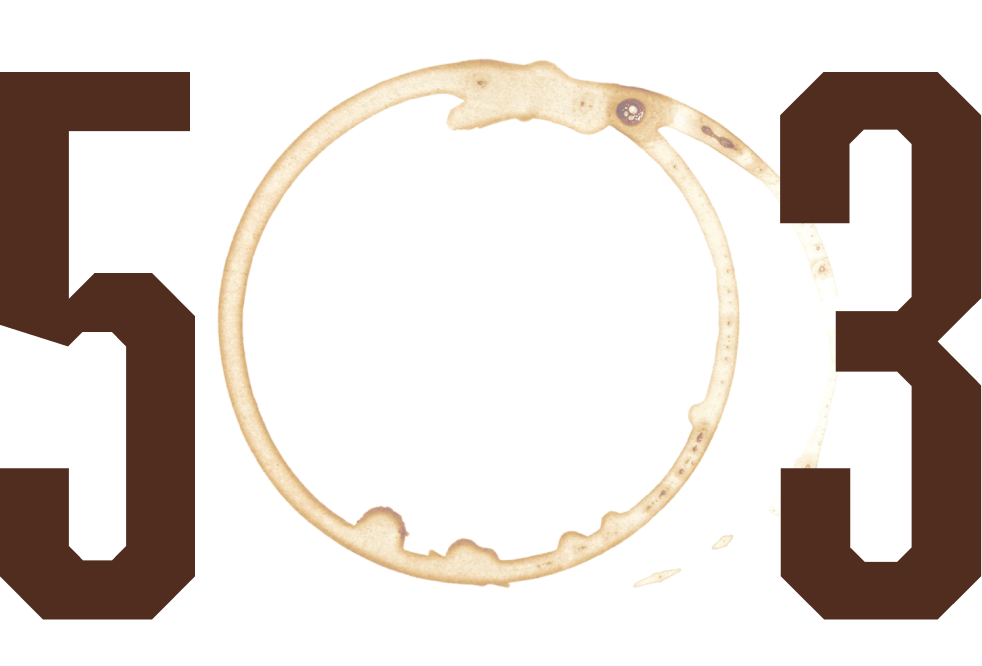 Decorative number '503' with a central ring design on a white background