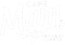 Café Mam logo with rainbow stripe design on a white background