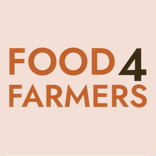 Text 'FOOD 4 FARMERS' on a beige background