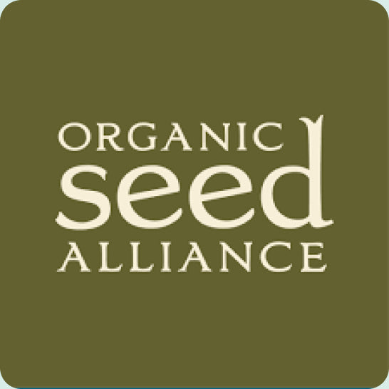 Logo of Organic Seed Alliance on a green background