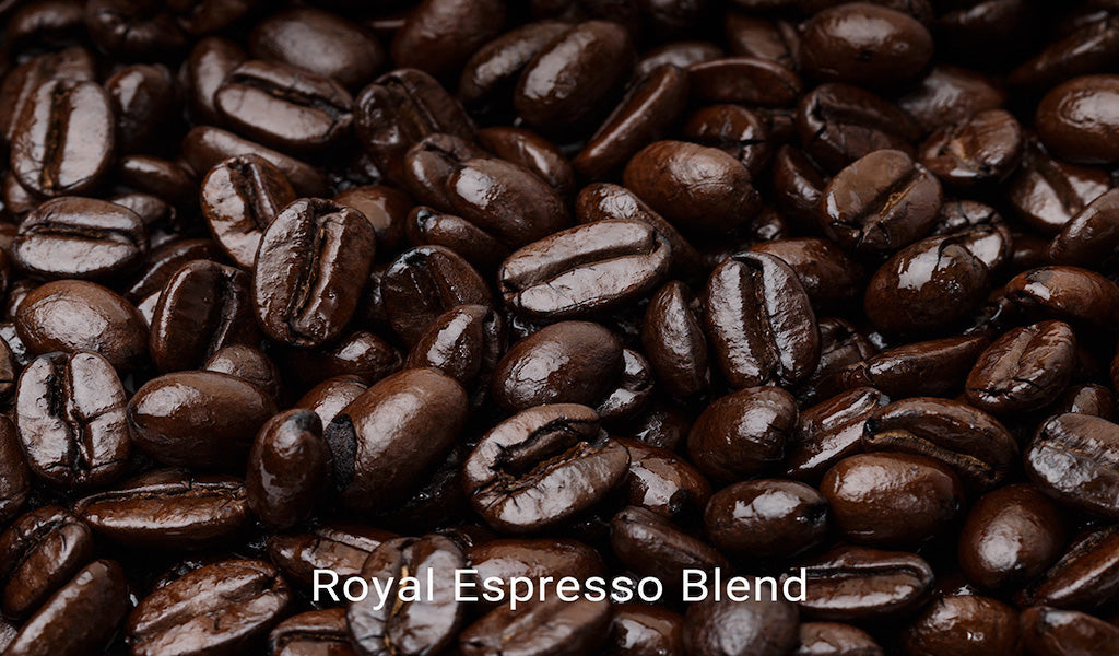 Organic, fair trade coffee, Royal Espresso Blend. Order online!