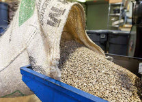 Large bag of organic coffee beans. 