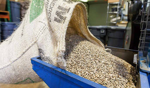 Large bag of organic coffee beans. 